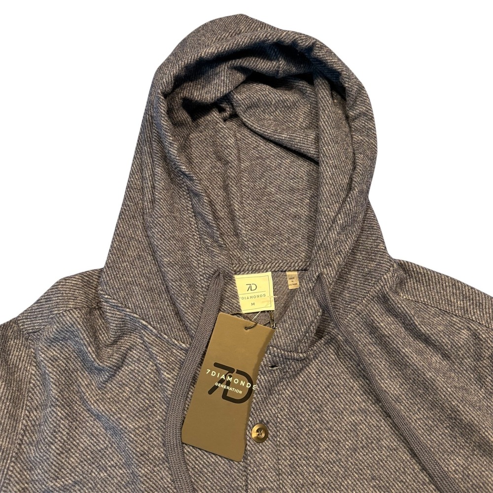 7 Diamonds NWT Generation Twill Knit Hoodie - Mens Medium - Picture 3 of 8